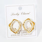 18K Gold Dipped Pearl Beaded Organic Circle Post Earrings