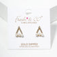 18K Gold Dipped Pearl CZ Pave Dainty Triangle Stud Earrings