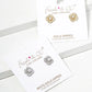 18K Gold Dipped Pearl CZ Pave Flower Post Stud Earrings