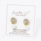 18K Gold Dipped Pearl Drop Cubic Zirconia Stud Earrings
