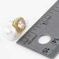 18K Gold Dipped Pearl Drop Cubic Zirconia Stud Earrings