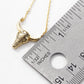 18K Gold Dipped Picturesque Scene Engraved Bull Head Pendant Necklace
