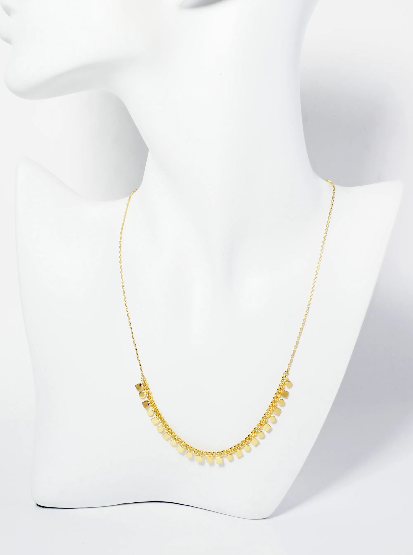 18K Gold Dipped Polished Geometric Charm Necklace