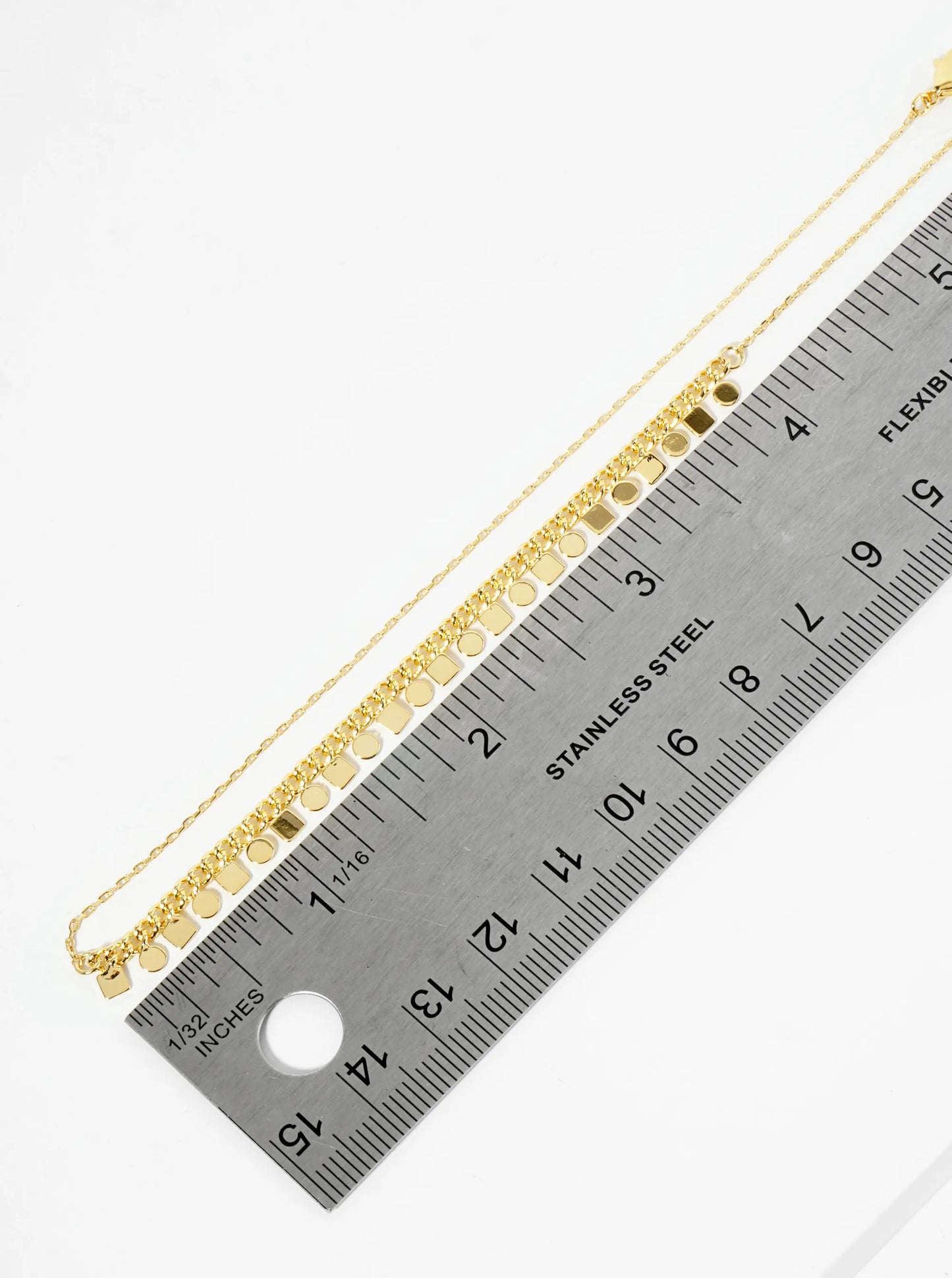 18K Gold Dipped Polished Geometric Charm Necklace