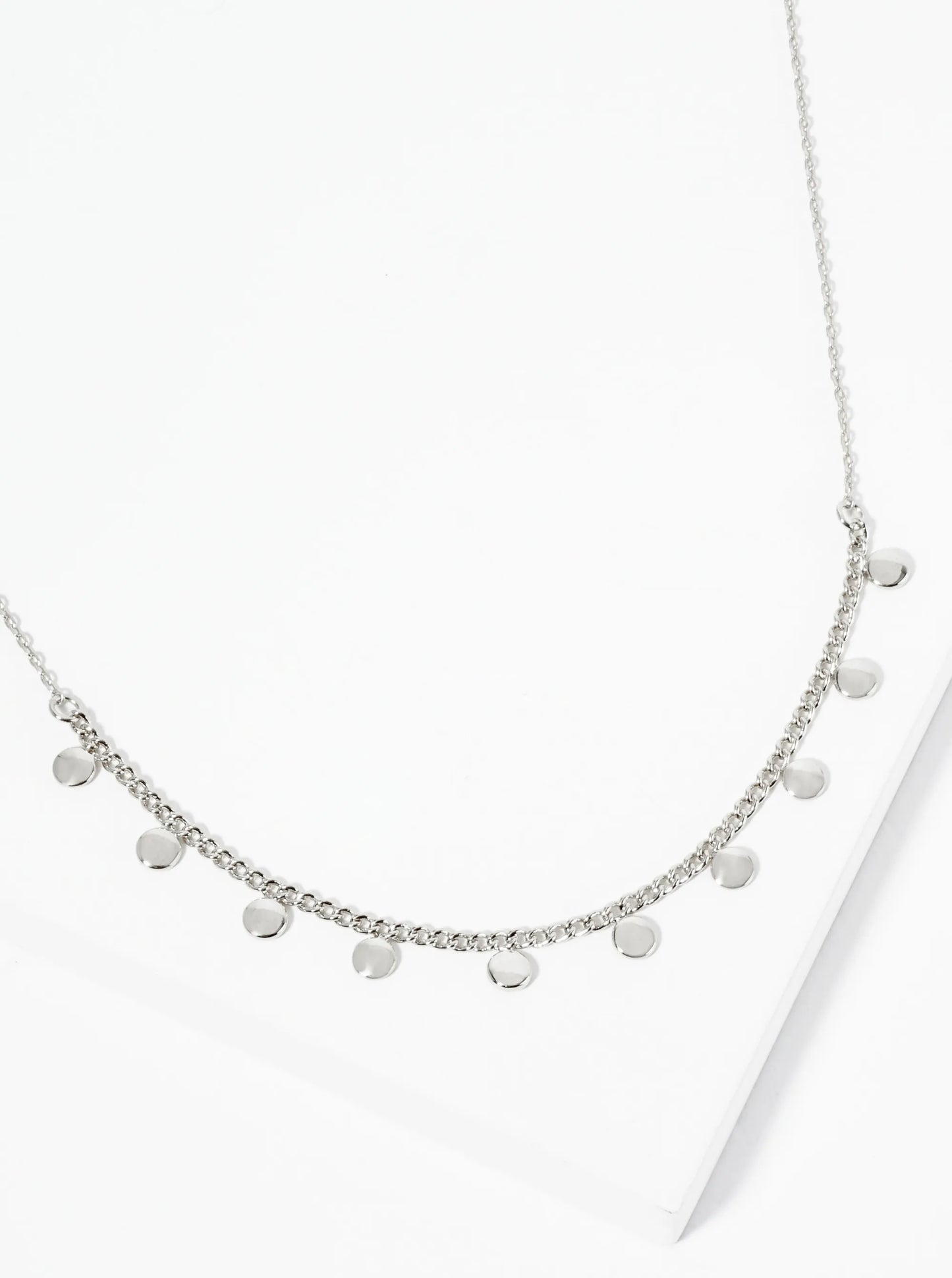 18K Gold Dipped Polished Round Disc Charm Necklace