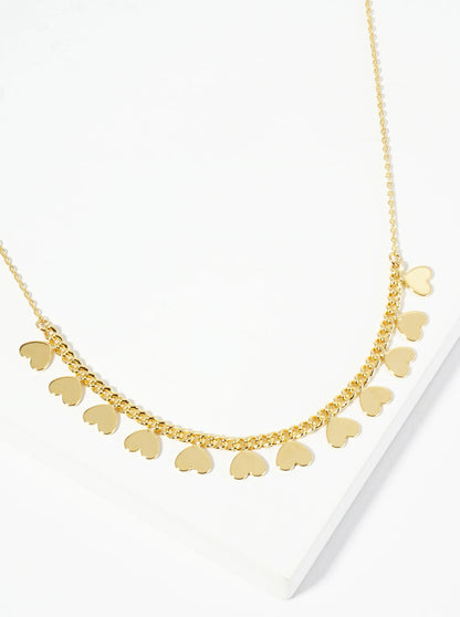 18K Gold Dipped Polished Upside-Down Heart Charm Necklace