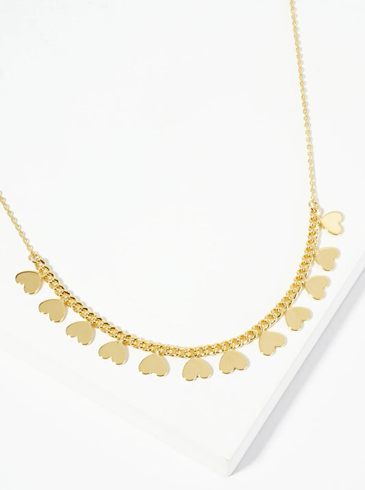 18K Gold Dipped Polished Upside-Down Heart Charm Necklace