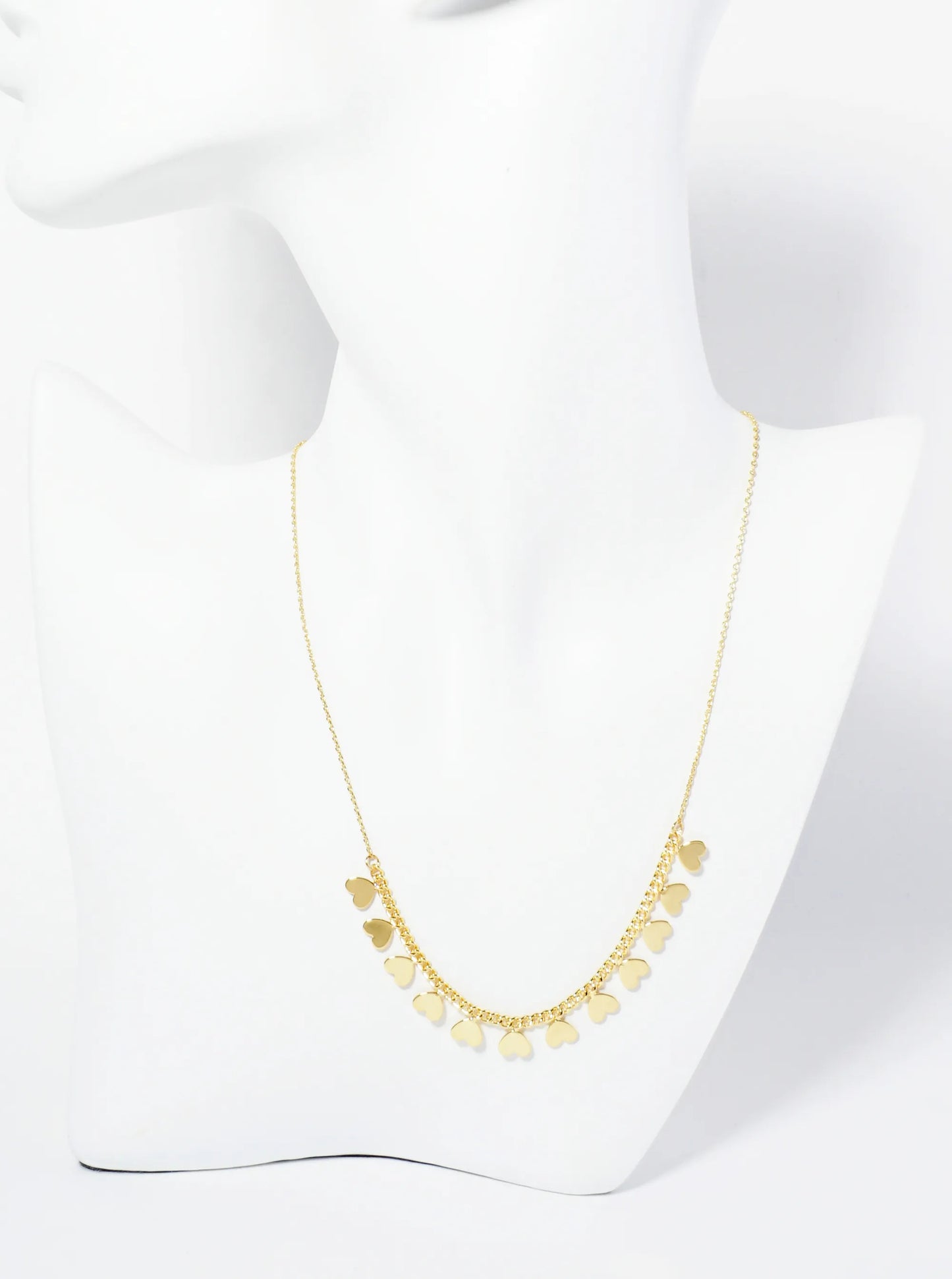 18K Gold Dipped Polished Upside-Down Heart Charm Necklace