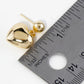18K Gold Dipped Puffy Heart Drop Dangle Post Earrings