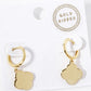 18K Gold Dipped Quatrefoil Drop 10mm Huggie Hoop Earrings