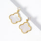 18K Gold Dipped Quatrefoil Drop Dangle Post Earrings