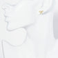 18K Gold Dipped Ribbon Bow Dainty Cubic Zirconia Stud Earrings