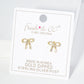 18K Gold Dipped Ribbon Bow Dainty Cubic Zirconia Stud Earrings