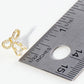 18K Gold Dipped Ribbon Bow Dainty Cubic Zirconia Stud Earrings