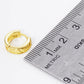 18K Gold Dipped Roman Numerals Engraved 11mm Brass Huggie Hoop Earrings