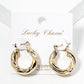 18K Gold Dipped Rope Textured Brass 25mm Bold Leverback Hoop Earrings