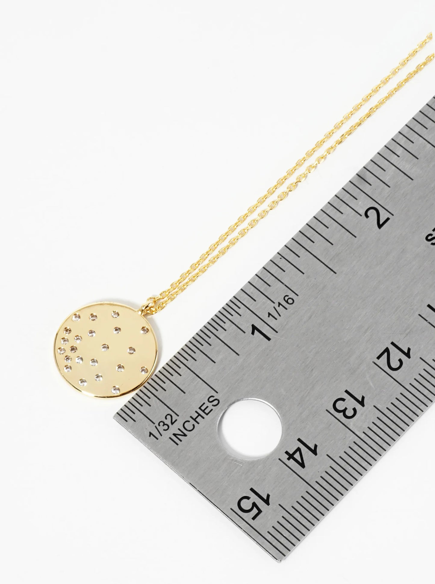 18K Gold Dipped Round CZ Pendant Set Like Stars In The Night Sky Necklace