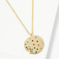 18K Gold Dipped Round CZ Pendant Set Like Stars In The Night Sky Necklace