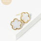 18K Gold Dipped Semi-Precious 12mm Flower Stud Earrings