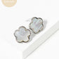 18K Gold Dipped Semi-Precious 12mm Flower Stud Earrings