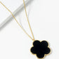 18K Gold Dipped Semi-Precious Stone 20mm Flower Pendant Necklace