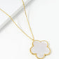 18K Gold Dipped Semi-Precious Stone 20mm Flower Pendant Necklace