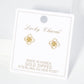 18K Gold Dipped Small Pearl Beaded Quatrefoil Stud Earrings