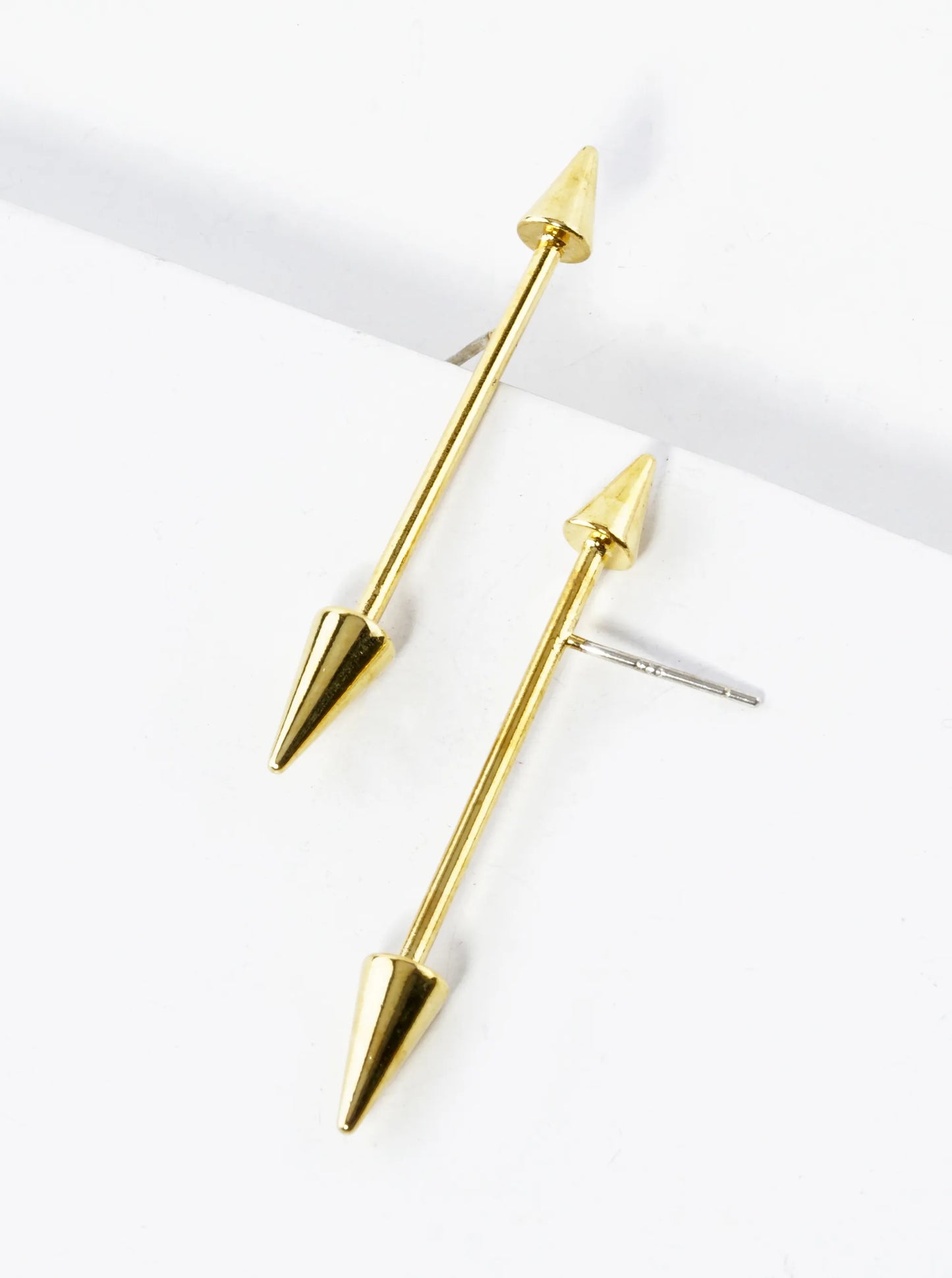 18K Gold Dipped Spike Arrow Stud Earrings