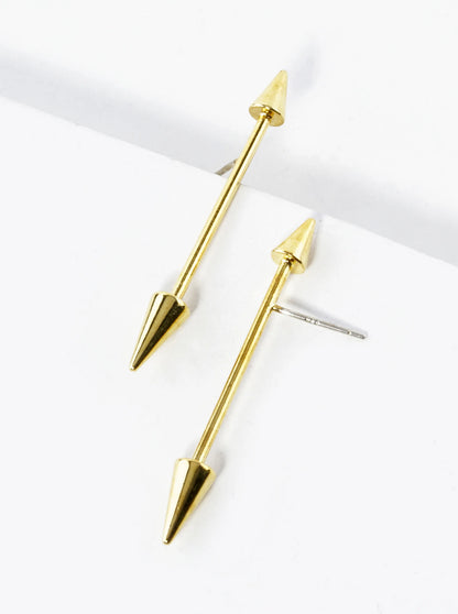 18K Gold Dipped Spike Arrow Stud Earrings