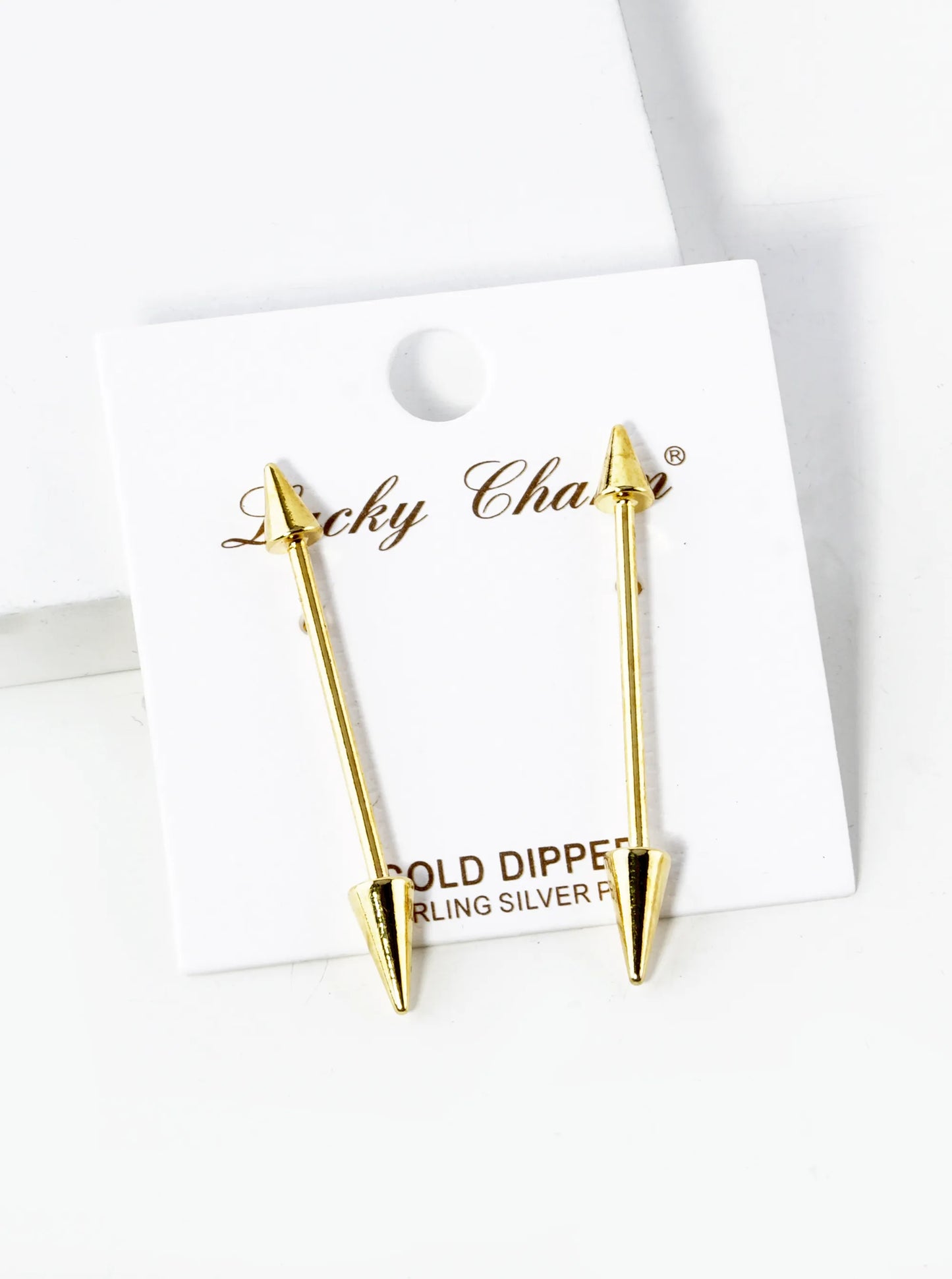 18K Gold Dipped Spike Arrow Stud Earrings