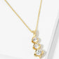 18K Gold Dipped Spiral Graduated CZ Stones Drop Pendant Necklace