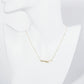 18K Gold Dipped Square CZ Embedded Curved Bar Pendant Necklace