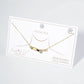 18K Gold Dipped Square CZ Embedded Curved Bar Pendant Necklace
