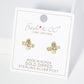 18K Gold Dipped Square CZ Embedded X Stud Earrings