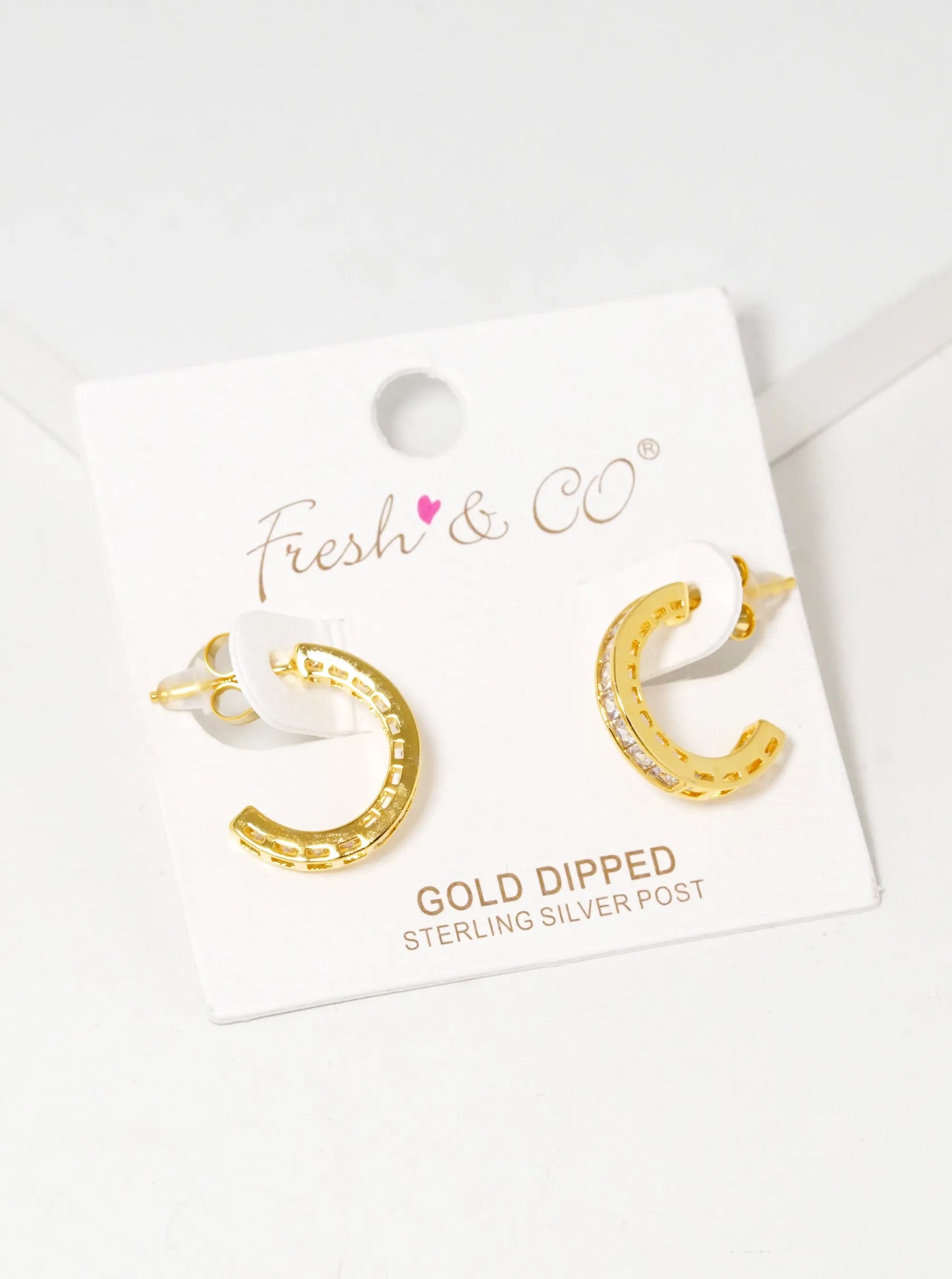 18K Gold Dipped Square CZ Pave 15mm Hoop Earrings