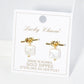 18K Gold Dipped Square Freshwater Pearl Drop Love Knot Post Earrings