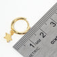 18K Gold Dipped Star Drop 10mm Huggie Hoop Earrings
