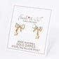 18K Gold Dipped Star Drop Cubic Zirconia Ribbon Bow Stud Earrings