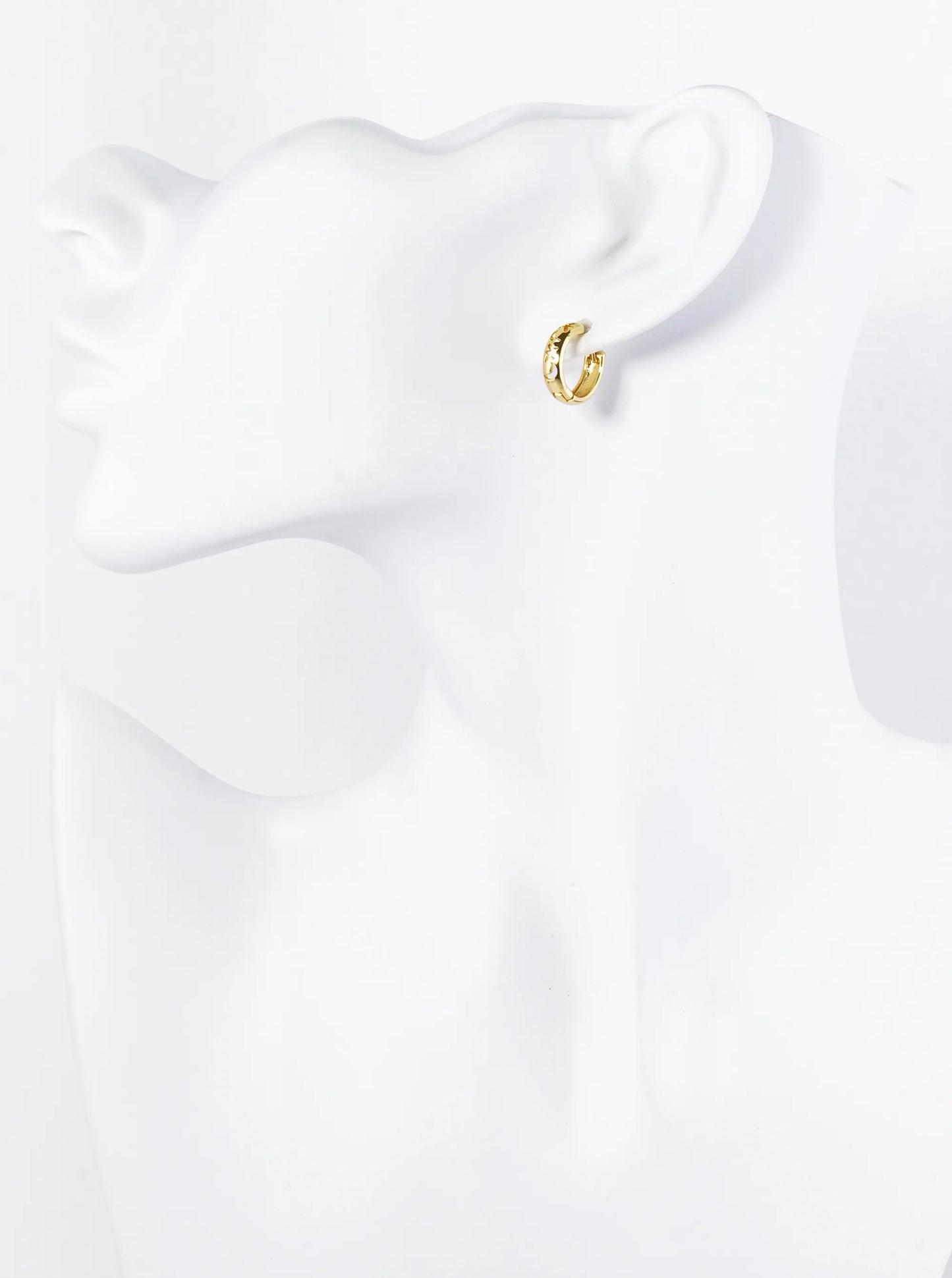 18K Gold Dipped Star And Moon Cutout 12mm Huggie Hoop Earrings