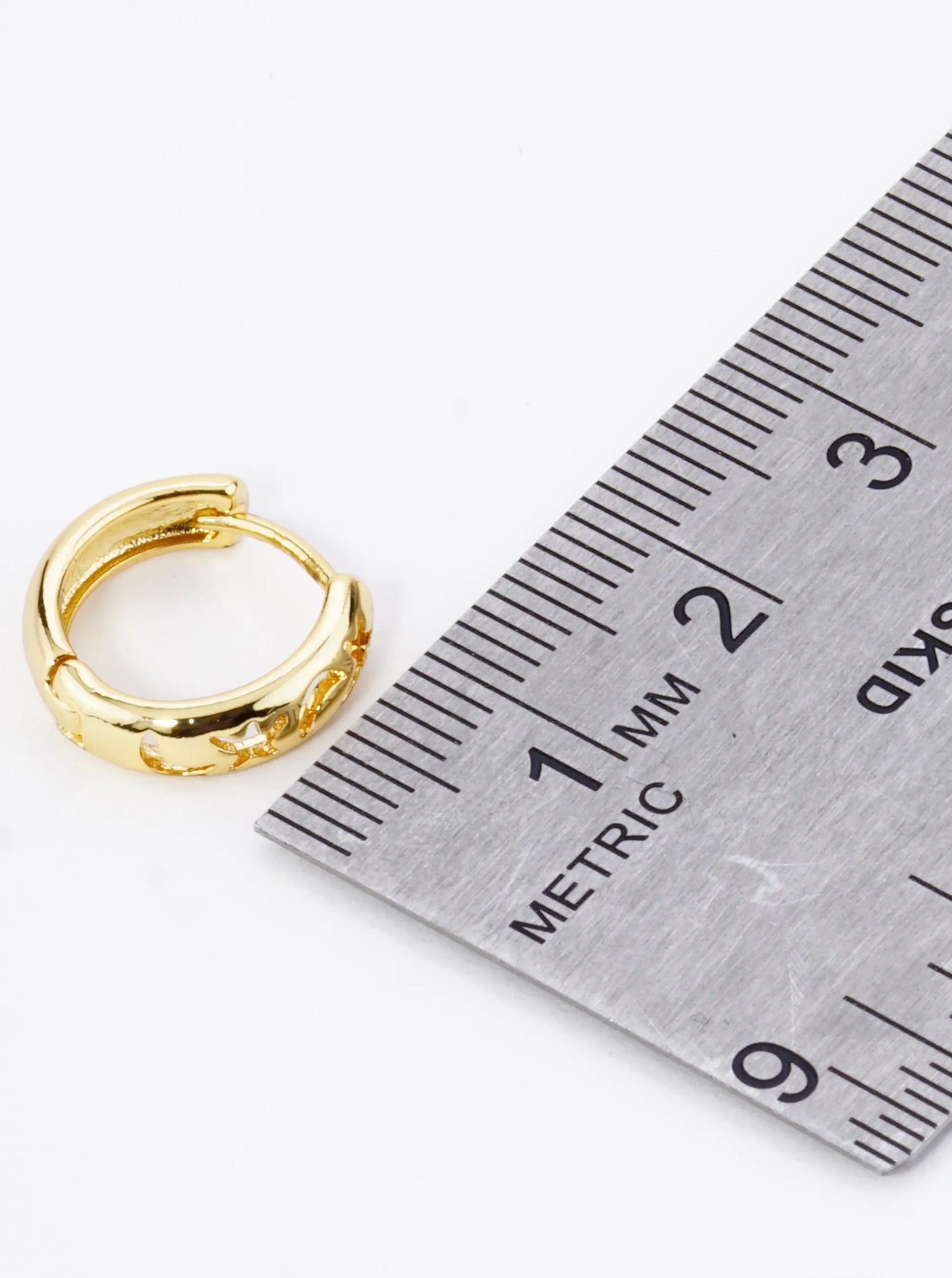 18K Gold Dipped Star And Moon Cutout 12mm Huggie Hoop Earrings