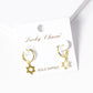 18K Gold Dipped Star Of David Drop 10mm Huggie Hoop Earrings