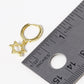 18K Gold Dipped Star Of David Drop 10mm Huggie Hoop Earrings