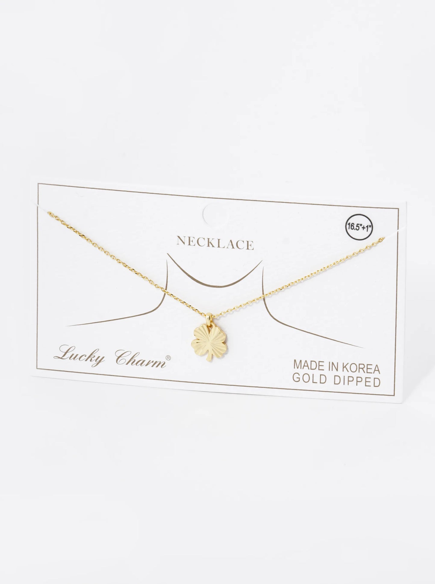 18K Gold Dipped Sunburst Clover Pendant Necklace