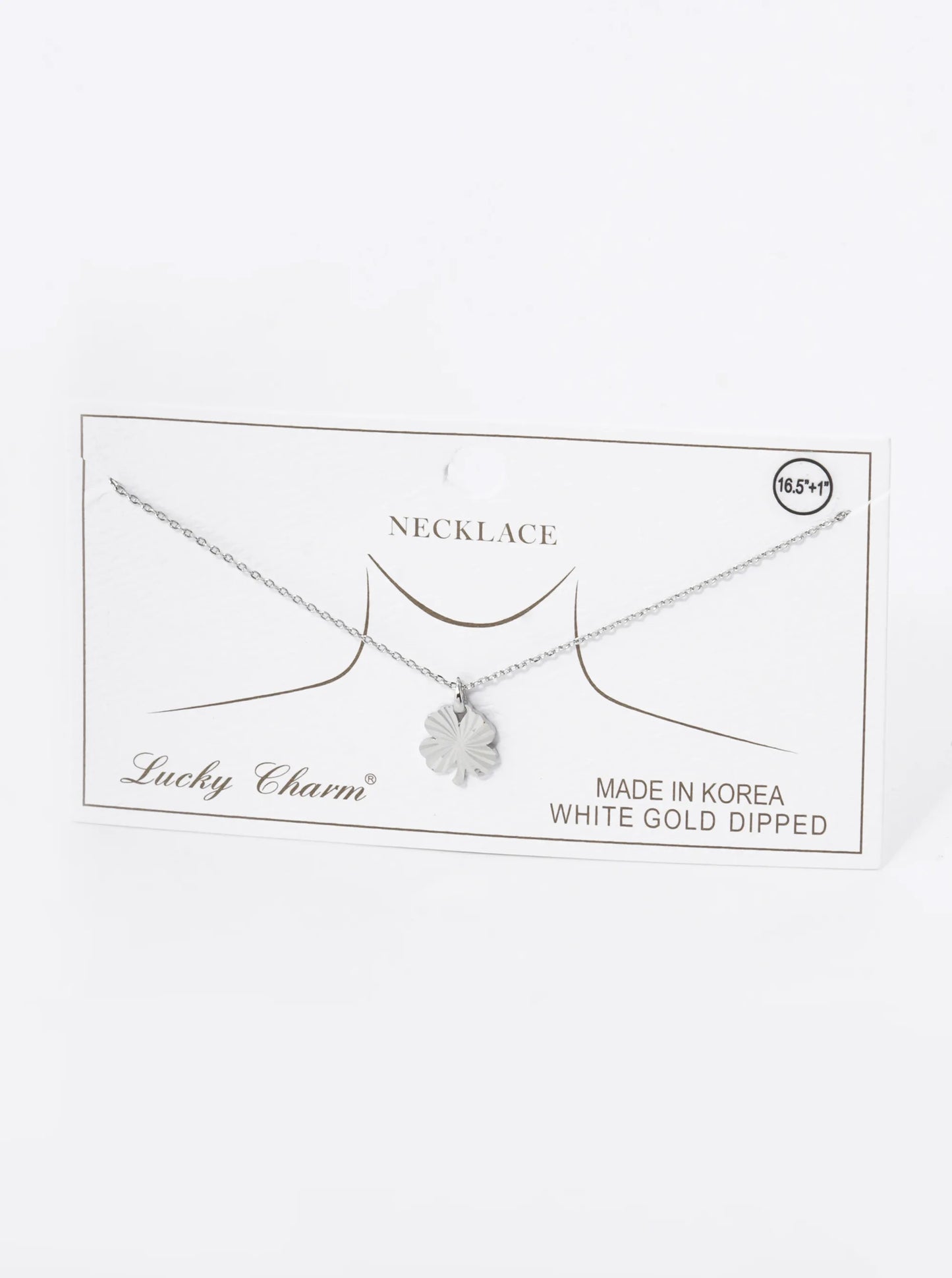 18K Gold Dipped Sunburst Clover Pendant Necklace