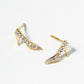 18K Gold Dipped Symmetrical CZ Pave Dainty High Heel Stud Earrings
