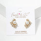 18K Gold Dipped Symmetrical CZ Pave Pearl Post Stud Earrings