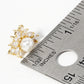 18K Gold Dipped Symmetrical CZ Pave Pearl Post Stud Earrings