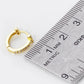 18K Gold Dipped T Shape Micro Pave Set Cubic Zirconia 12mm Huggie Hoop Earrings