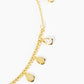 18K Gold Dipped Teardrop CZ Stones Brass Chain Tassel Anklet
