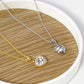 18K Gold Dipped Textured 10mm CZ Stone Heart Pendant Necklace